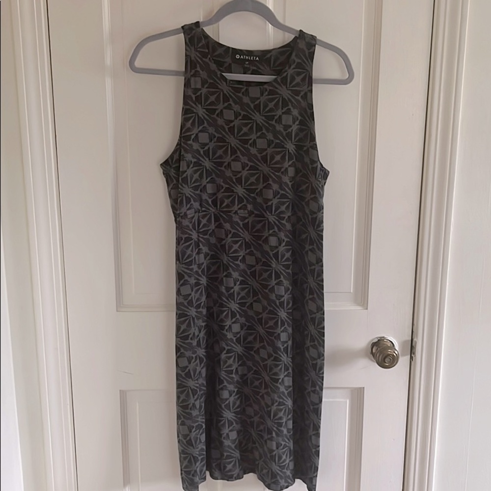 Athelta Santorini Olive/Black Dress - Large Tall